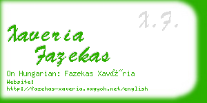 xaveria fazekas business card